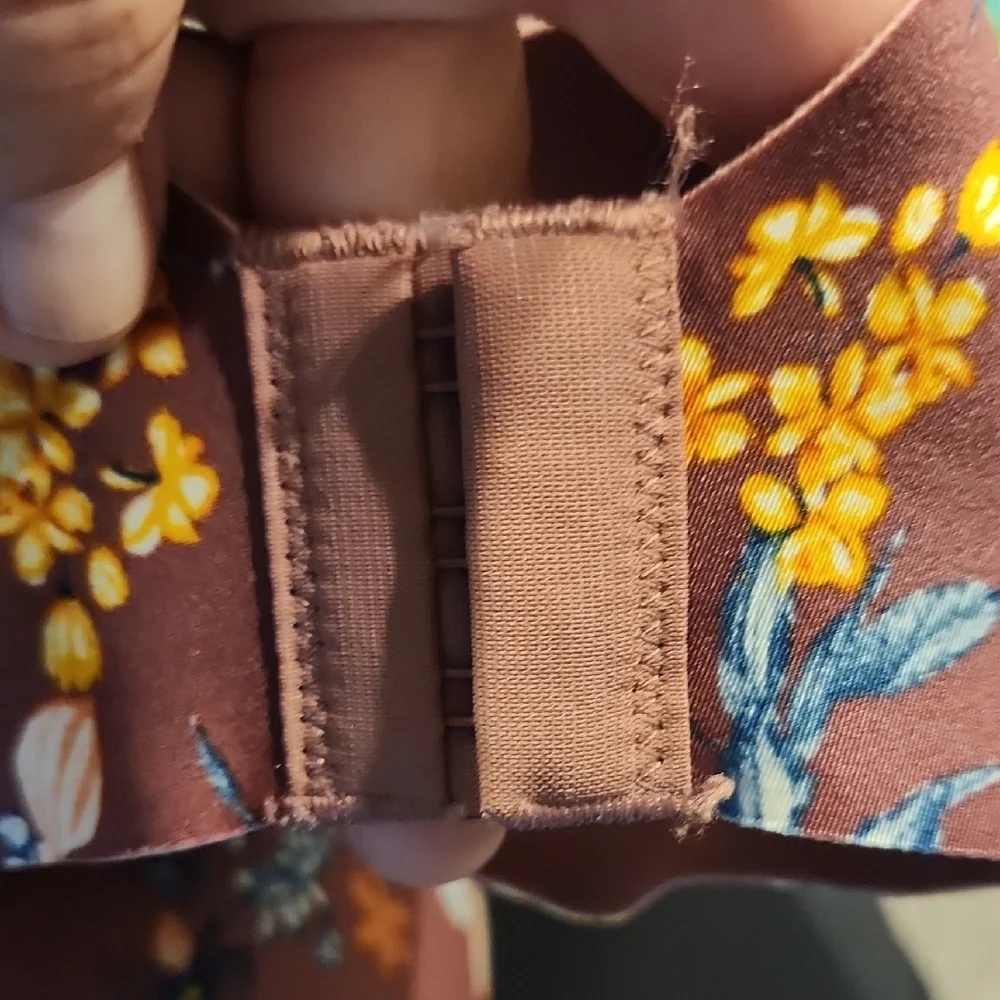 Soma Floral Print Women's Bra Size 38DD Brown/yellow/blue/pink